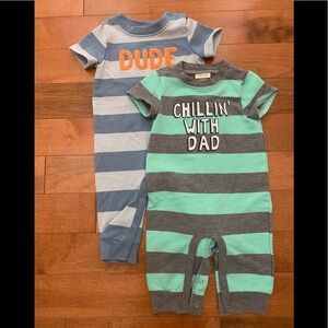 Set of 2 Cherokee one piece bodysuit play wear
